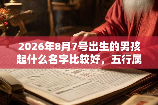 2026年8月7号出生的男孩起什么名字比较好，五行属什么
