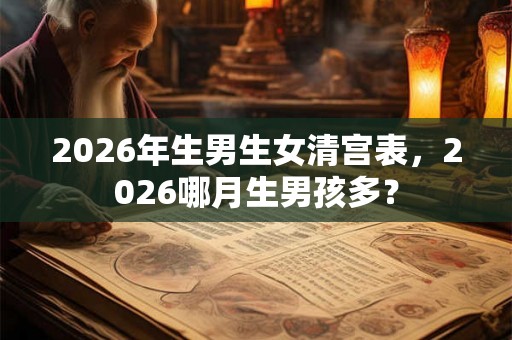 2026年生男生女清宫表，2026哪月生男孩多？