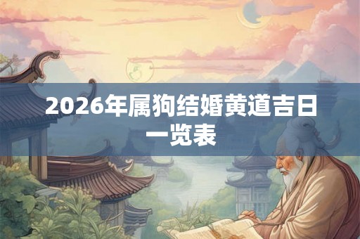 2026年属狗结婚黄道吉日一览表