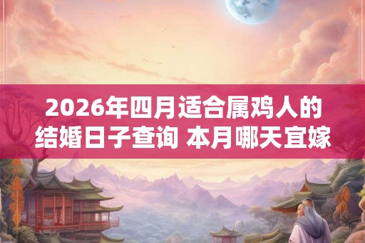 2026年四月适合属鸡人的结婚日子查询 本月哪天宜嫁娶