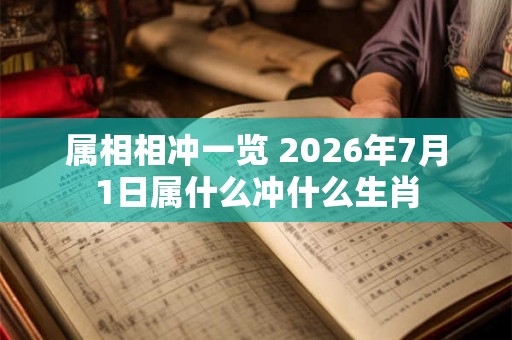 属相相冲一览 2026年7月1日属什么冲什么生肖
