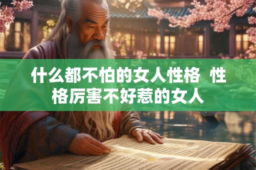 什么都不怕的女人性格  性格厉害不好惹的女人