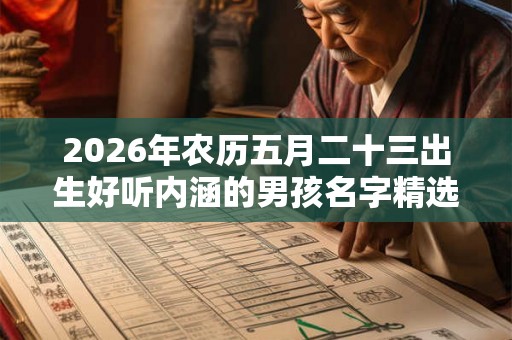 2026年农历五月二十三出生好听内涵的男孩名字精选！