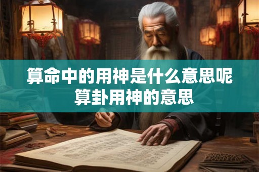 算命中的用神是什么意思呢  算卦用神的意思