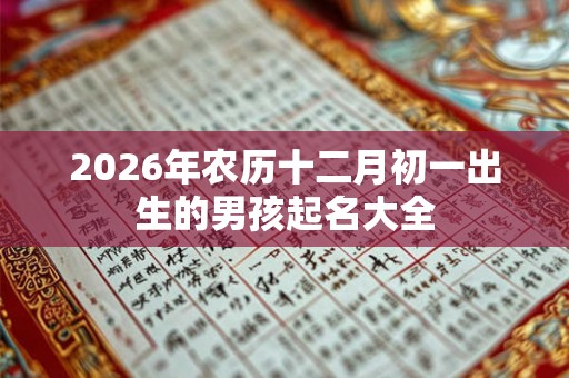 2026年农历十二月初一出生的男孩起名大全