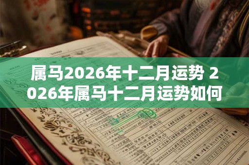 属马2026年十二月运势 2026年属马十二月运势如何