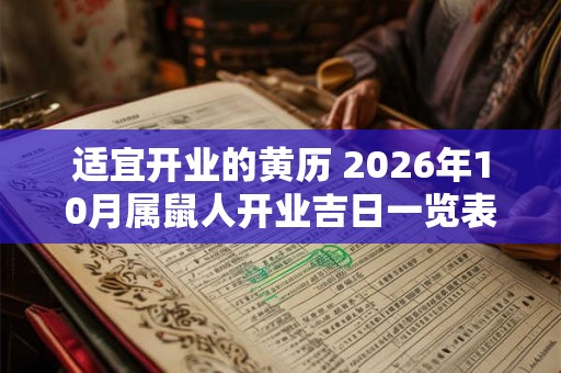 适宜开业的黄历 2026年10月属鼠人开业吉日一览表