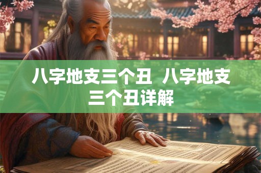 八字地支三个丑  八字地支三个丑详解