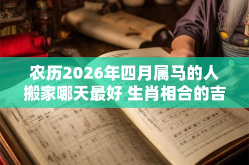 农历2026年四月属马的人搬家哪天最好 生肖相合的吉日