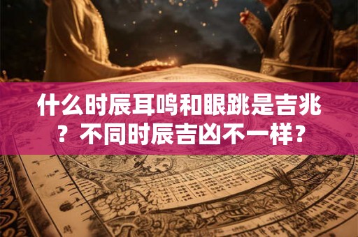 什么时辰耳鸣和眼跳是吉兆？不同时辰吉凶不一样？