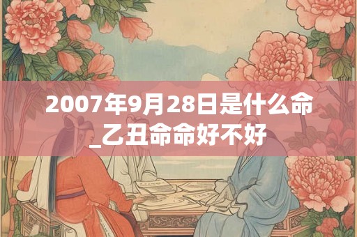2007年9月28日是什么命_乙丑命命好不好