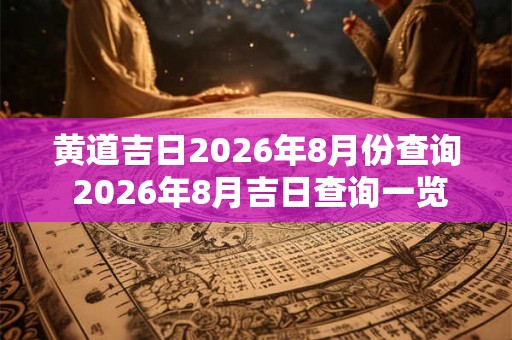 黄道吉日2026年8月份查询 2026年8月吉日查询一览表