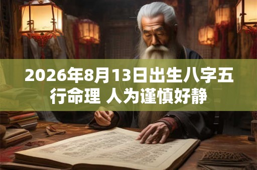 2026年8月13日出生八字五行命理 人为谨慎好静
