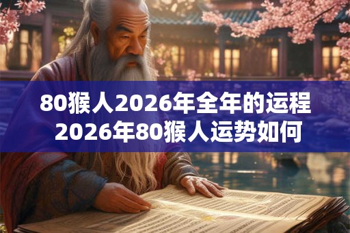 80猴人2026年全年的运程 2026年80猴人运势如何
