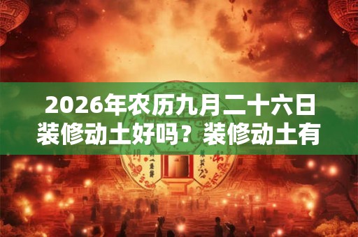 2026年农历九月二十六日装修动土好吗？装修动土有什么忌讳？