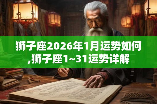 狮子座2026年1月运势如何,狮子座1~31运势详解