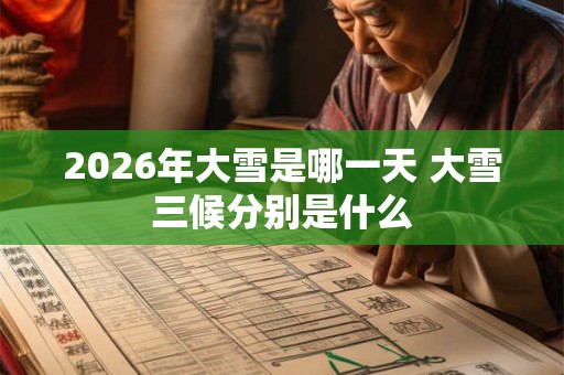 2026年大雪是哪一天 大雪三候分别是什么