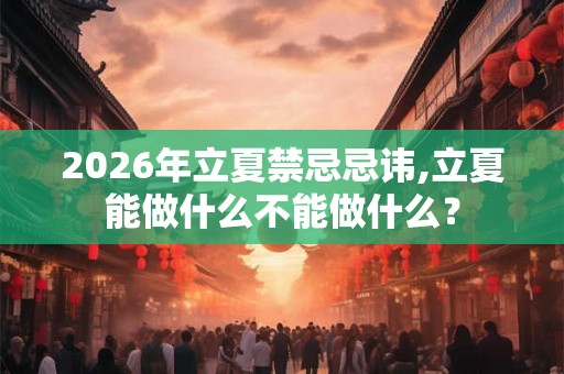 2026年立夏禁忌忌讳,立夏能做什么不能做什么？
