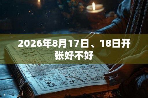 2026年8月17日、18日开张好不好