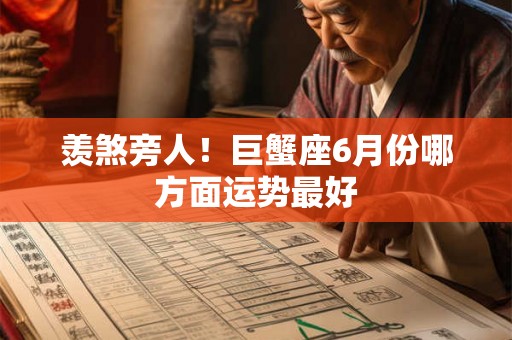 羡煞旁人！巨蟹座6月份哪方面运势最好