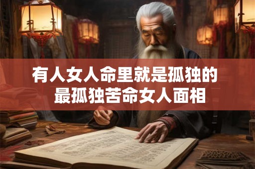 有人女人命里就是孤独的  最孤独苦命女人面相
