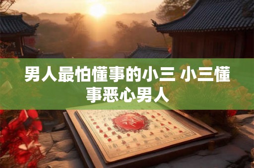 男人最怕懂事的小三 小三懂事恶心男人