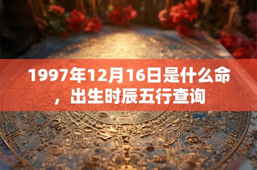 1997年12月16日是什么命，出生时辰五行查询
