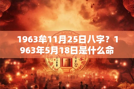 1963牟11月25日八字？1963年5月18日是什么命