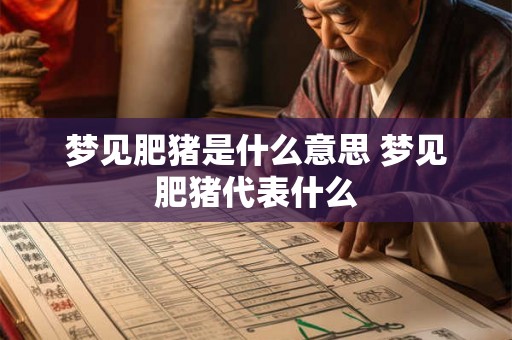 梦见肥猪是什么意思 梦见肥猪代表什么