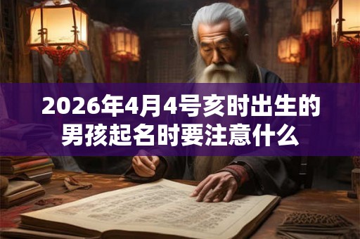 2026年4月4号亥时出生的男孩起名时要注意什么