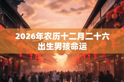 2026年农历十二月二十六出生男孩命运