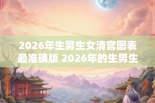 2026年生男生女清宫图表最准确版 2026年的生男生女清宫图表最精确的版本是什么 2026年生男生女清宫图表最准确版 2026年的生男生女清宫图表最精确的版本是什么