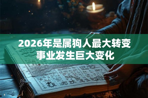 2026年是属狗人最大转变 事业发生巨大变化