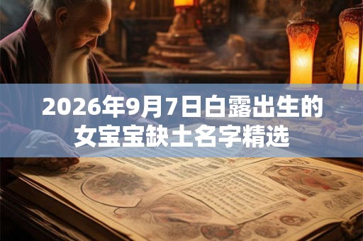 2026年9月7日白露出生的女宝宝缺土名字精选