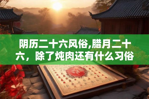 阴历二十六风俗,腊月二十六,除了炖肉还有什么习俗? 阴历二十六风俗,腊月二十六,除了炖肉还有什么习俗?