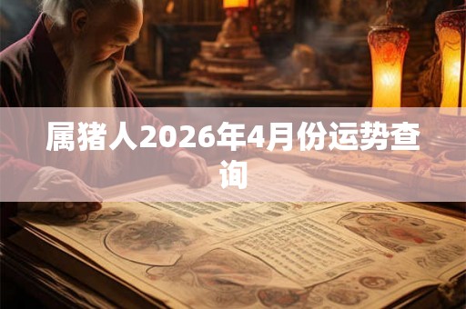 属猪人2026年4月份运势查询