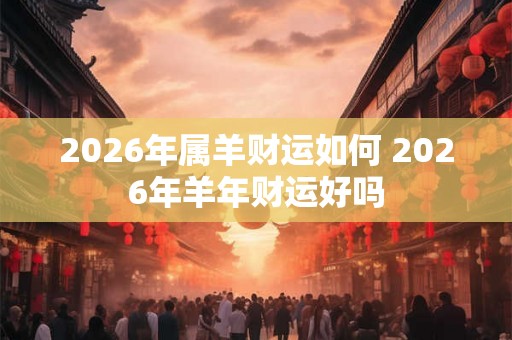 2026年属羊财运如何 2026年羊年财运好吗