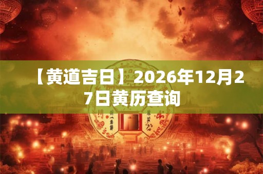 【黄道吉日】2026年12月27日黄历查询
