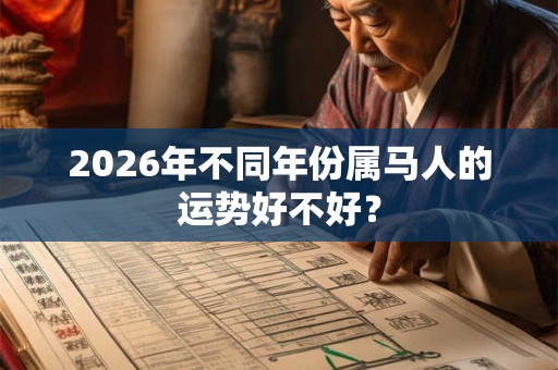 2026年不同年份属马人的运势好不好？