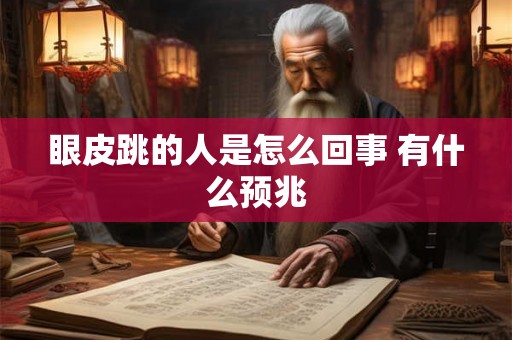 眼皮跳的人是怎么回事 有什么预兆