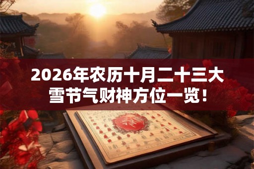 2026年农历十月二十三大雪节气财神方位一览! 2026年农历十月二十三大雪节气财神方位一览!