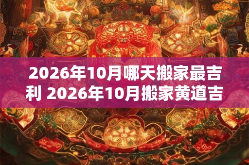 2026年10月哪天搬家最吉利 2026年10月搬家黄道吉日查询