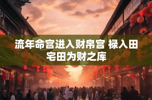 流年命宫进入财帛宫 禄入田宅田为财之库