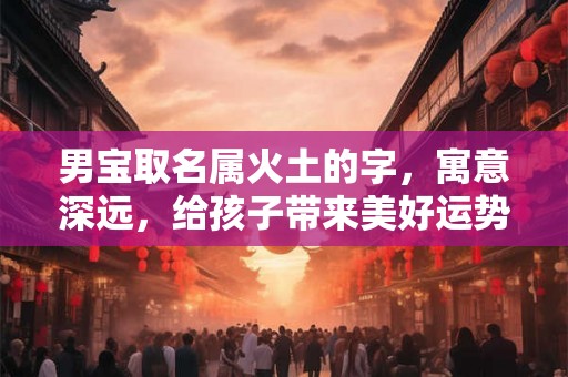 男宝取名属火土的字，寓意深远，给孩子带来美好运势