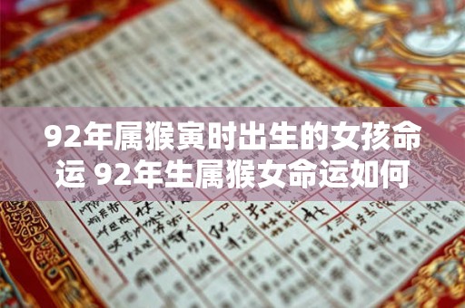 92年属猴寅时出生的女孩命运 92年生属猴女命运如何