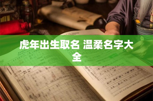 虎年出生取名 温柔名字大全