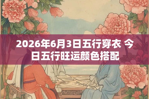 2026年6月3日五行穿衣 今日五行旺运颜色搭配