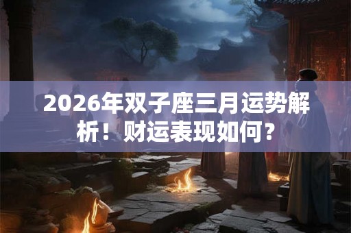 2026年双子座三月运势解析！财运表现如何？
