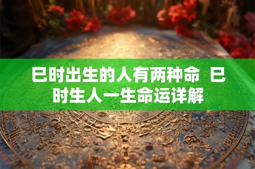 巳时出生的人有两种命  巳时生人一生命运详解