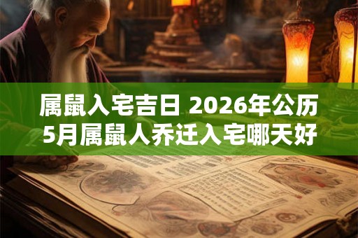 属鼠入宅吉日 2026年公历5月属鼠人乔迁入宅哪天好